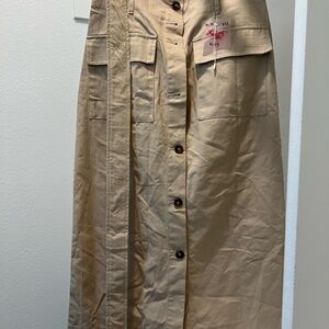 Beige Button-Down Women's Skirt